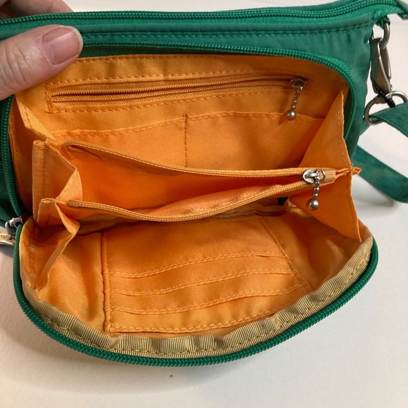 Baggallini Teal Green‎ Nylon Crossbody Bag Multiple Pockets Adjustable Strap - Picture 3 of 10